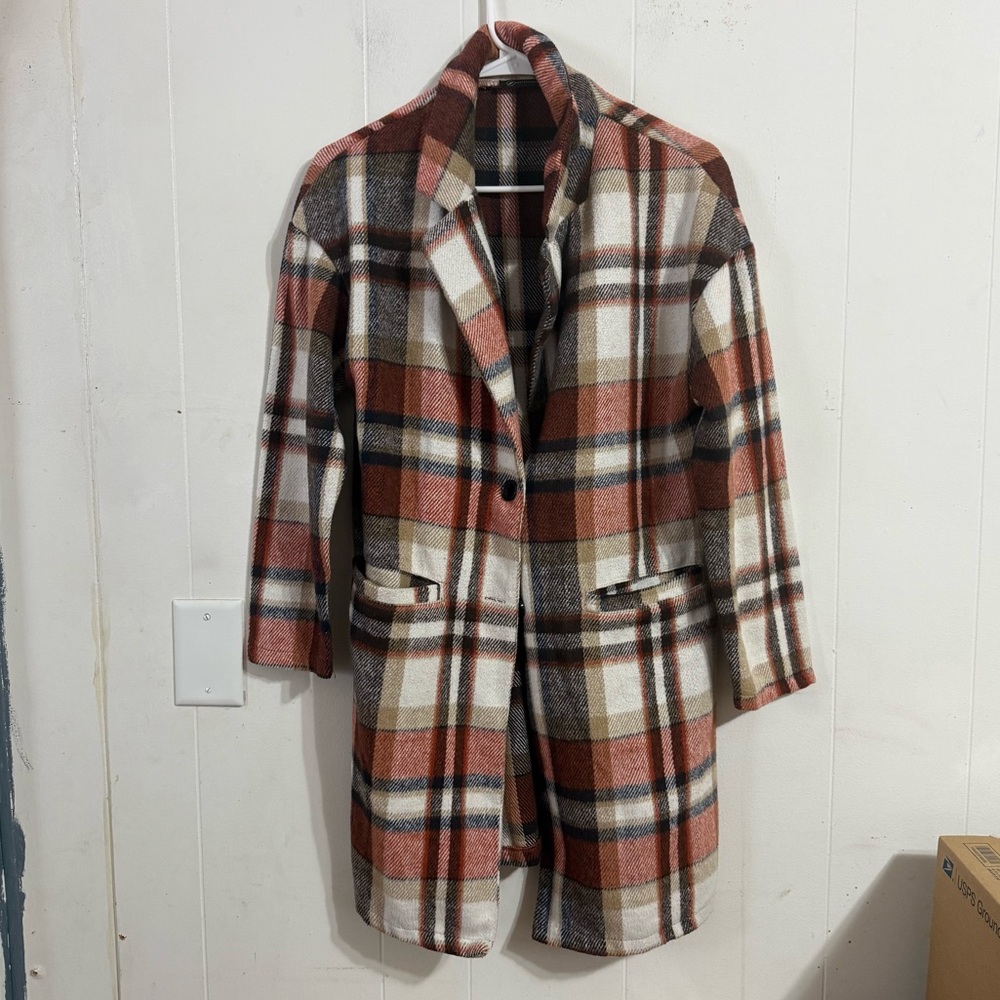PrettyGarden Plaid‎ Coat with Pockets